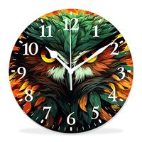IMPCOKRU 12 inch Round Wall Clock,Multicolored Owl Bird Painting,Silent Non-Ticking Wall Clock Decor