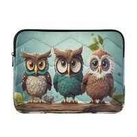 MCHIVER Standing Owls Laptop Sleeve Case 13.3 Inch Laptop Cover Bag Lightweight Computer Protective 