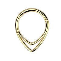 Pierced Owl 16GA ASTM F-136 Implant Grade Titanium Double Chevron Hinged Segment Clicker Ring (Gold 