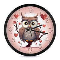 NTVOWPZO 10 Inch Wall Clock Owl Lover1 Battery Operated Wall Clocks Silent Non-Ticking Round Wall Cl