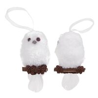 Avejjbaey Christmas Artificial Owl Pendant 2pcs/set Ornament Art Crafts Charm Supplies For Indoor Ou