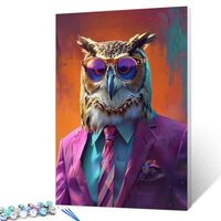 Tucocoo Suit Owl Paint by Numbers for Adults Beginner & Kids Ages 8-12 with Pigment and Brushes 