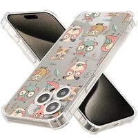 BGZDZDN Owl Case for iPhone 15 Case,[Buffertech 6.6 ft Drop Impact] [Anti Peel Off Tech] Clear TPU B