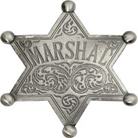 Artisan Owl Marshal Old West Replica Badge Metal Costume Prop Silver