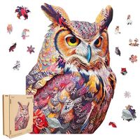 Qiuenisray Wooden Puzzles for Adults,Owl Wooden Jigsaw Puzzles 500pcs,13.8x19.9in,Royal,Unique Shape