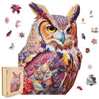 Qiuenisray Wooden Puzzles for Adults,Owl Wooden Jigsaw Puzzles 200pcs,11.2x8.3inMedium,Unique Shape 