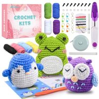 Crochet Kit for Beginners Adults - Learn to Crochet Animal, 3 Cute Animals Patterns with Step-by-Ste