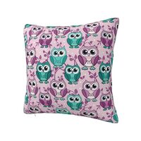 QUEIOTNI Cute Purple Owls Throw Pillow Cover Cushion Cover Couch Pillow Case Square Pillow Sofa Bed 