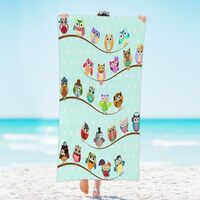 GeMeFv Cute Owls Microfiber Beach Towel 31 x 61 Large Quick Dry Towel Travel Towel Personalized Pool