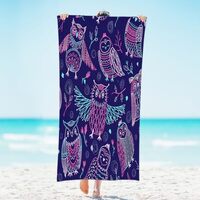 Cartoon Owl Pattern Microfiber Beach Towel 31 x 61 Large Sand Free Quick Dry Towel Travel Towel Pers