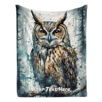 CUSPILO Personalized Owl Birds Throw Blanket, Soft Cozy Birthday Christmas Blanket for Couch Sofa Li