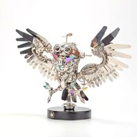 3D Metal Owl Puzzle, LED 3D Metal Puzzle Model Owl Steampunk Owls Model Making for Adults Teens to B