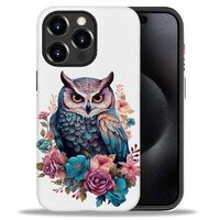 CARLOCA Compatible with iPhone 15 Pro Max Case,Colored Owl and Flowers Case for iPhone 15 Pro Max Ca