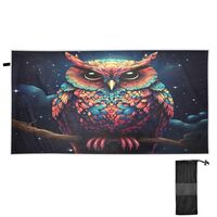 Blueangle Owls Beach Towel - Lightweight Compact Oversized Travel Towels - Super Absorbent Quick Dry