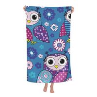 BcoDoN Microfiber Beach Towel Floral Owls Oversized Towels Bath Towels for Pool 32x52inch