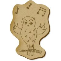 6 x 'an Extremely Melodious Owl' MDF Craft Embellishments (EB00029696)