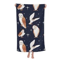 BcoDoN Microfiber Beach Towel Cartoon Barn Owls Oversized Towels Bath Towels for Camping 32x52inch