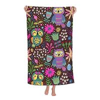 BcoDoN Microfiber Beach Towel Owls Seamless Pattern Oversized Towels Bath Towels for Vacation 32x52i