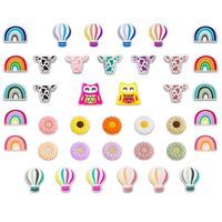 Silicone Focal Beads for Pens 39 pcs Animal Flower Colorful Silicone Beads for Keychain Making DIY G