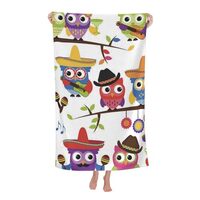 BcoDoN Microfiber Beach Towel Cinco De Mayo Colorful Owls Quick Dry Towels Bath Towels for Kids Adul