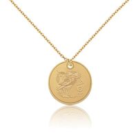 MAOFAED Greek Owl of Athena Necklace For Women Owl Coin Necklace Owl Of Athena Symbol Of Wisdom Femi