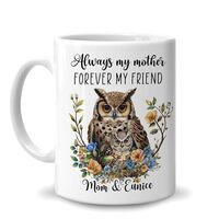 Foxcorner Personalized Owl Mug - Customized Owl Mom Mug - Owl Lover Gifts - Gifts For Mom Grandma Fr