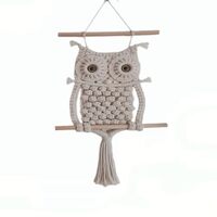 MIATTCLD Macrame Wall Hanging Hand Woven Owl Wall Decor for Home Decoration, Boho Tapestry Ornament 