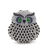 OEIPSMK Women's Evening Handbags Luxury Rhinestone Owl Evening Clutches Bags Party Purse 5#