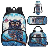 Luarisgur Owl Backpack with Lunch Bag for Girls School Bags Set Cute Elementary School Bookbag for T