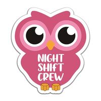 YAZMEEN 20 Pcs Night Shift Crew Nurse Stickers 2.5" Owl Medical Stickers Decals for Water Bottl