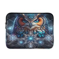 DALAWU Digital Owl Laptop Sleeve Bag Compatible for 13-14 inch Notebook, Water Resistant Computer Ca