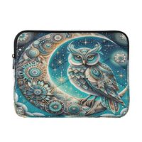 DALAWU Whimsical Owl Laptop Sleeve Bag Compatible for 13-14 inch Notebook, Water Resistant Computer 
