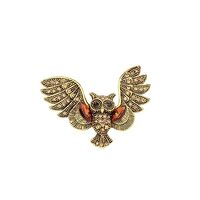 Kokoma Retro Owl Brooch Pin for Women Men Rhinestone CZ Vintage Bird Badge Lapel Pins Corsage Animal