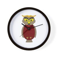 CafePress Teacher Owl Bird School 10" Wall Clock for Livingroom, Kitchen, or Office