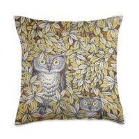 Two owls emerge from thick Fornasetti's imagination Throw Pillow