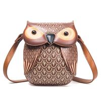 Cartoon Owl Shaped Shoulder Bag, Lightweight Novelty Animal Crossbody Bag, Women PU Leather Fashion