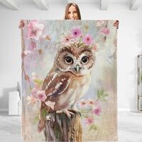 dhakalrlde for Enchanting Owl Floral Throw Blanket, Ultra-Soft Plush Flannel, Lightweight & Warm