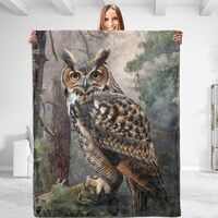 dhakalrlde for Majestic Forest Owl Throw Blanket - Soft, Plush, Comfy, Lightweight, Warm, Fuzzy, Ant