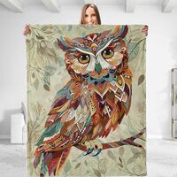 dhakalrlde for Vibrant Artistic Owl Throw Blanket - Plush, Soft, Comfy, Lightweight, Warm, Fuzzy, An