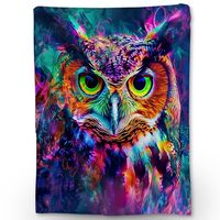 Ti Caldi Vibrant Owl Blanket - Soft and Lightweight Flannel Throw Blankets, Perfect for Couch, Bed, 