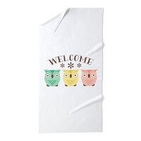 CafePress Welcome Owls Large Beach Towel, Soft Towel with Unique Design