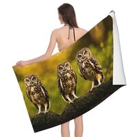 Amzheziyi Cute Brown Cartoon Owls Print Bath Towel,and Highly Absorbent for Shower, Quick Dry.Beach 