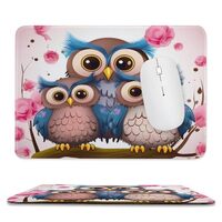 Mousepad with Stitched Edge Cute Owls MouseMat Non-Slip Rubber Mousepad Waterproof Desk Mat Comforta