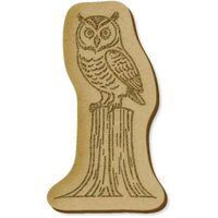 6 x 'Wise Owl Perched On A Tree Stump' MDF Craft Embellishments (EB00029873)
