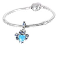 Feather Ladybird Mom Birthday Safety Chain Spacer Lucky Horseshoe Bead Pendant 925 Sterling Silver D