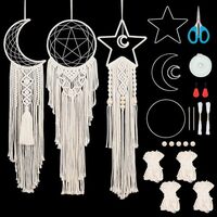 BEUNITONE Macrame Kits for Adults Beginners Easy 3 Set Moon Star Craft Kits DIY Dream Catcher Kit wi