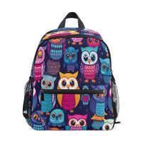 Colorful Owl Backpack, Toddler Backpack Preschool Bag Kindergarten Schoolbag Nursery Travel Bag for 