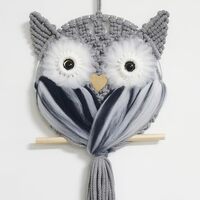 Owl Macrame Wall Art, Boho Nursery Decor Hand Woven Owl Macrame Wall Hanging, Home Decoration for Li