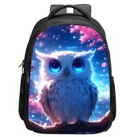 ALIFAFA Owl Backpack Cute Owl with Cherry in Space School Bookbag, Owl Print Back Pack Shoulder Bag,