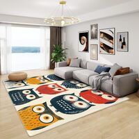 GEDAEUBA Owl Rug & Home Decor - Washable Rug 6x9 - Kids Rugs for Living Room Bedroom - Non Slip 